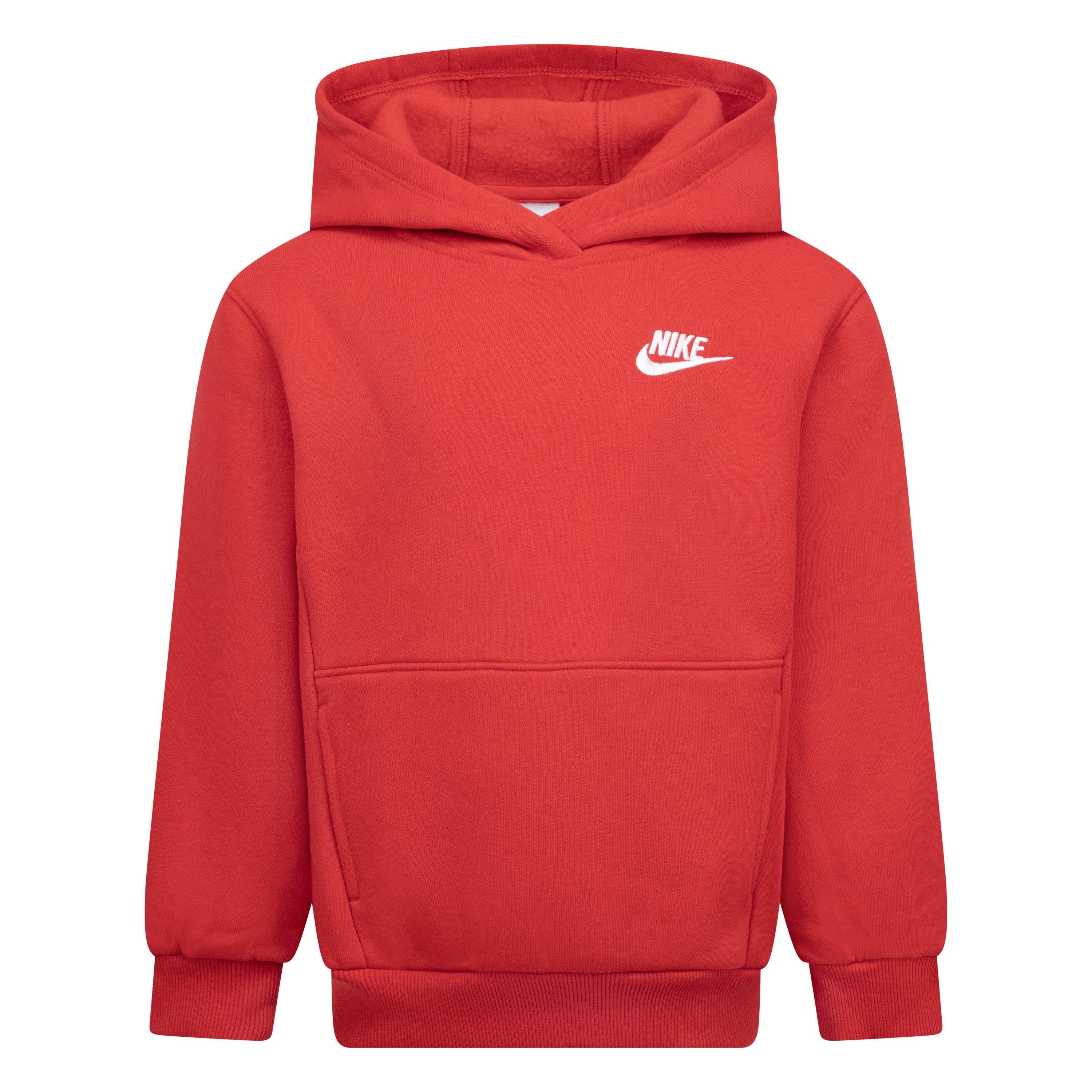 Nike Little Kids' Sportswear Club Fleece Pullover Hoodie - Red - RED